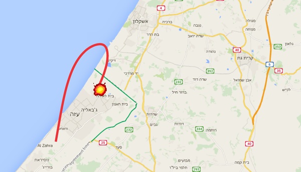 El proyectil lanzado desde Gaza no llegó a Israel se estrelló en Gaza