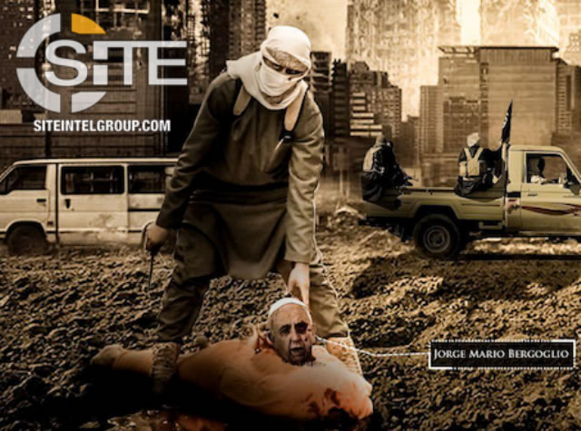 Estado islámico publica imágenes que muestran al Papa Francisco decapitado