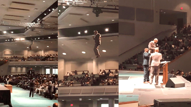 Pastor “vuela” mientras predica sobre el rapto y se vuelve viral