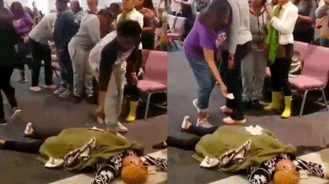 Pastora pide a miembros que le lancen dinero para ser “bendecidos”